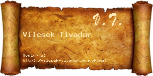 Vilcsek Tivadar névjegykártya